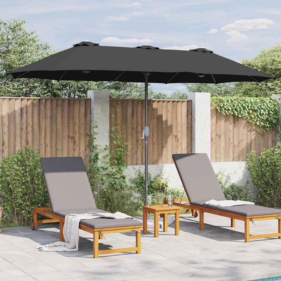 Parasol de jardin Noir 370 x 197 x 239 cm - 4