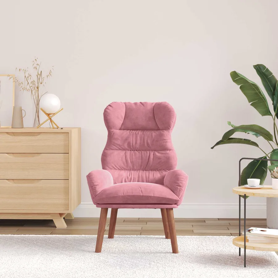 fauteuil Rose 69 x 74 x 93 cm Velours - 3