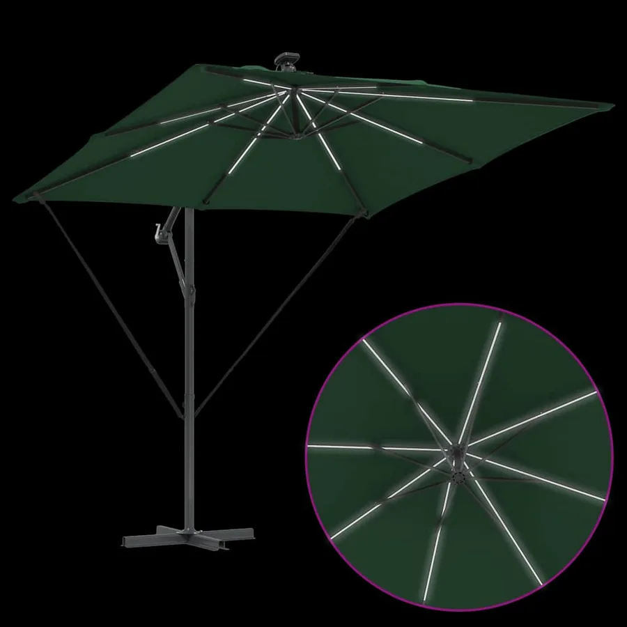 Parasol Vert 249 x 249 x 250 cm Polyester et Aluminium - 11