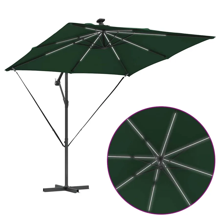 Parasol Vert 249 x 249 x 250 cm Polyester et Aluminium - 12