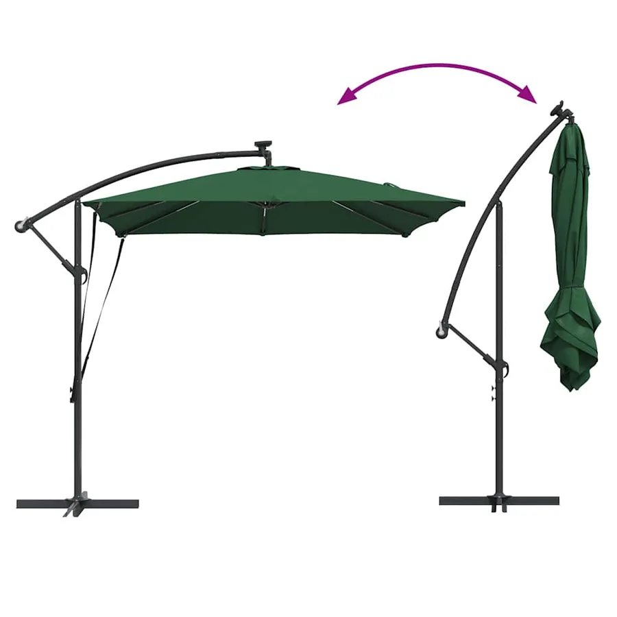 Parasol Vert 249 x 249 x 250 cm Polyester et Aluminium - 14
