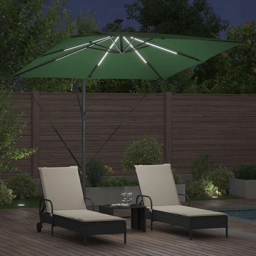 Parasol Vert 249 x 249 x 250 cm Polyester et Aluminium - 4