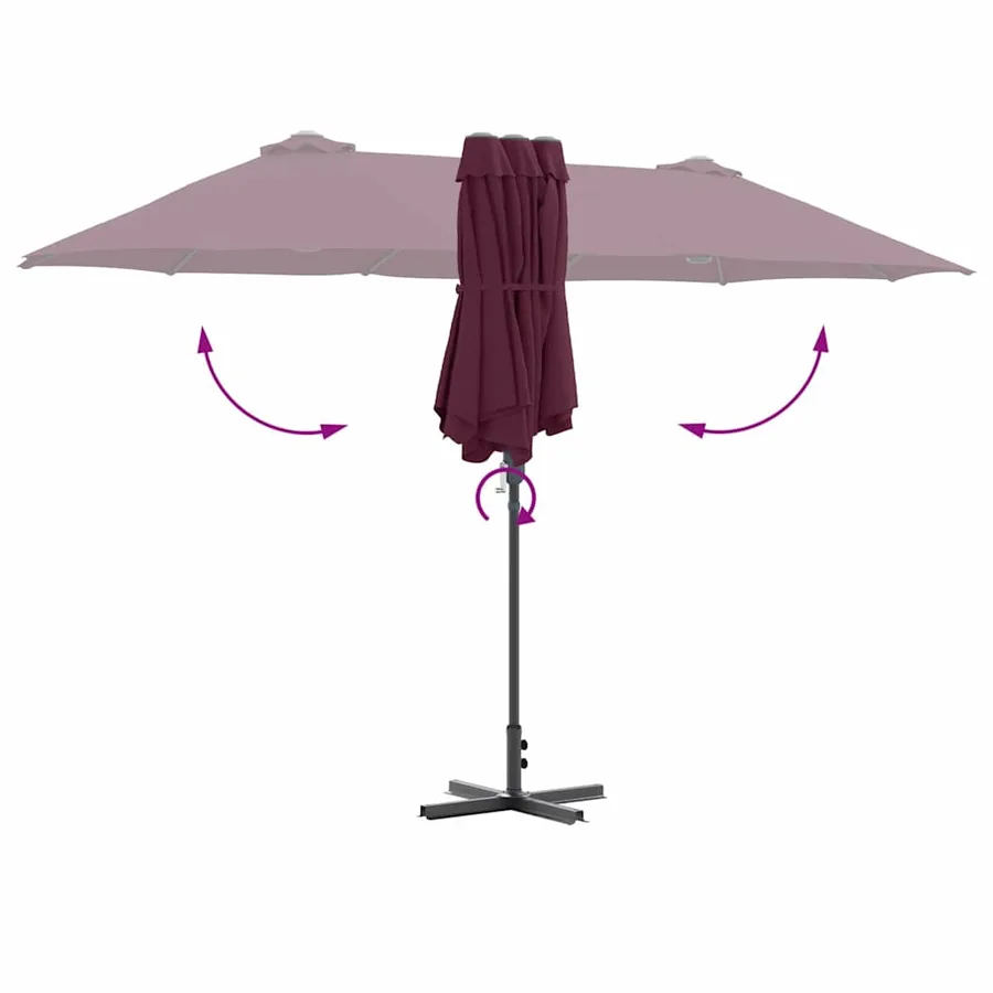 Parasol de jardin Bordeaux 370 x 197 x 239 cm - 8