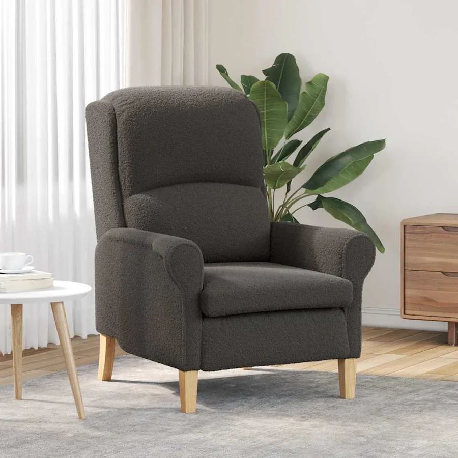 fauteuil Gris foncé Tissu en Sherpa doux