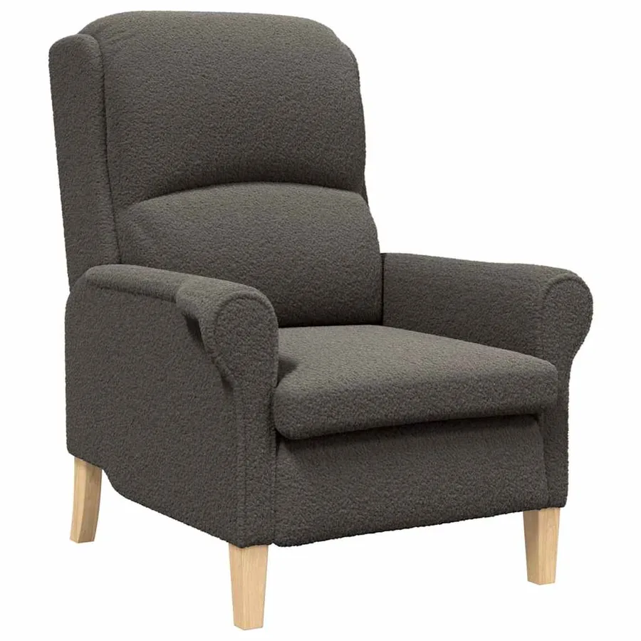 fauteuil Gris foncé Tissu en Sherpa doux - 2