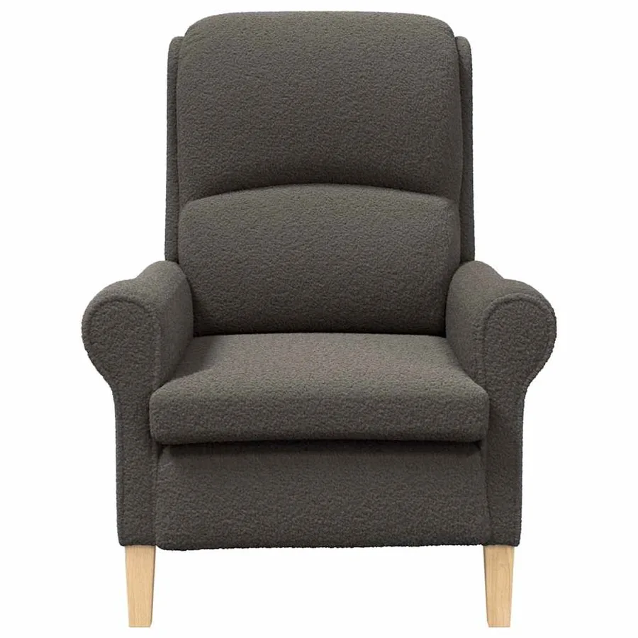 fauteuil Gris foncé Tissu en Sherpa doux - 4