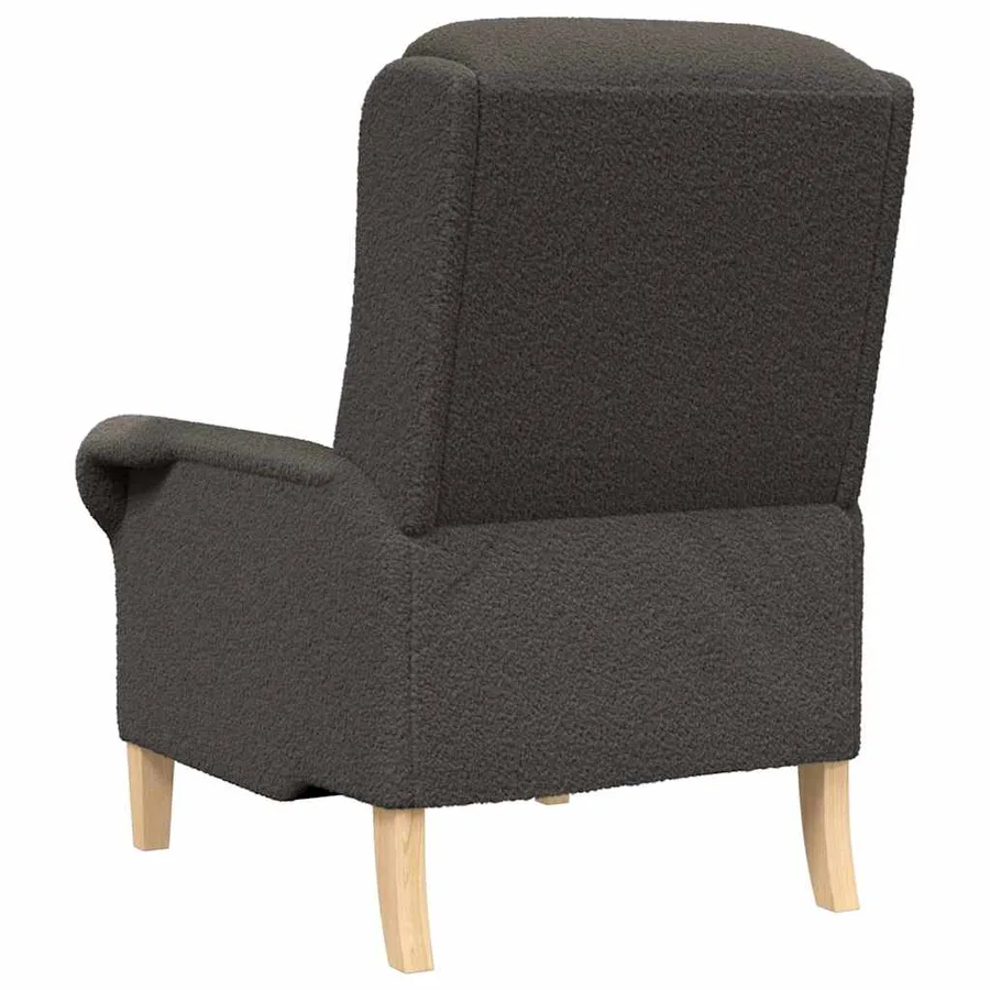 fauteuil Gris foncé Tissu en Sherpa doux - 6