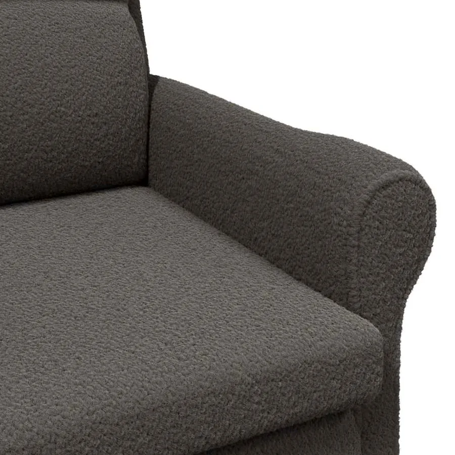 fauteuil Gris foncé Tissu en Sherpa doux - 7