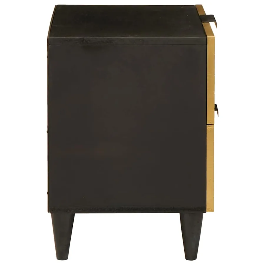 Table de chevet 2 pcs Noir et or 40 x 33 x 46 cm - 5