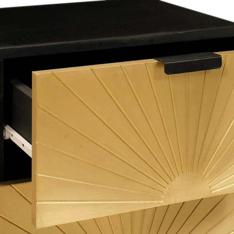 Table de chevet 2 pcs Noir et or 40 x 33 x 46 cm - 8