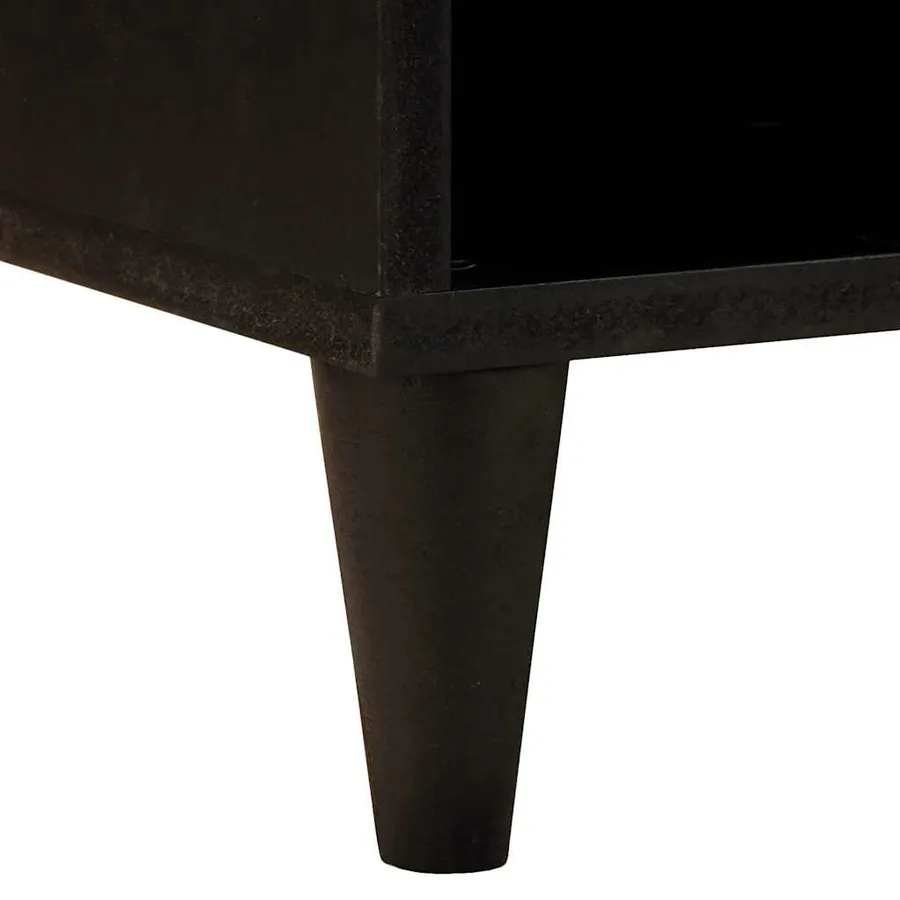 Meuble TV Noir et or 100 x 33 x 46 cm Bois d'ingénierie - 8
