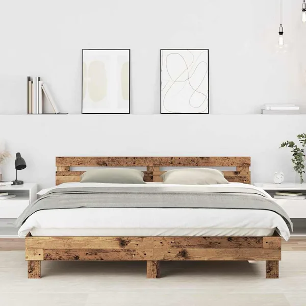 Cadre de lit Bois ancien 203 x 185 x 70 cm Bois d'ingénierie