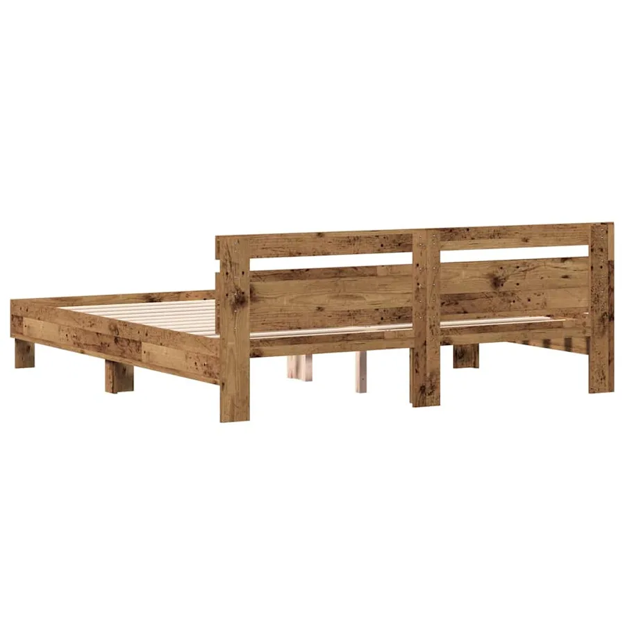 Cadre de lit Bois ancien 203 x 185 x 70 cm Bois d'ingénierie - 7