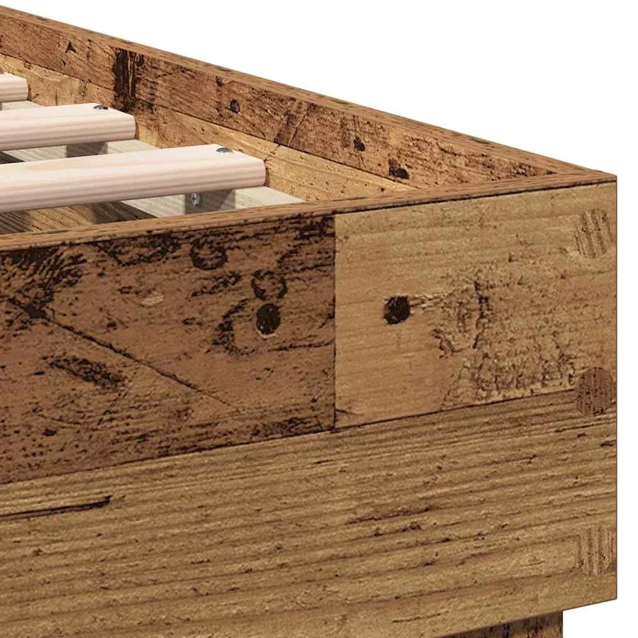 Cadre de lit Bois ancien 203 x 185 x 70 cm Bois d'ingénierie - 9