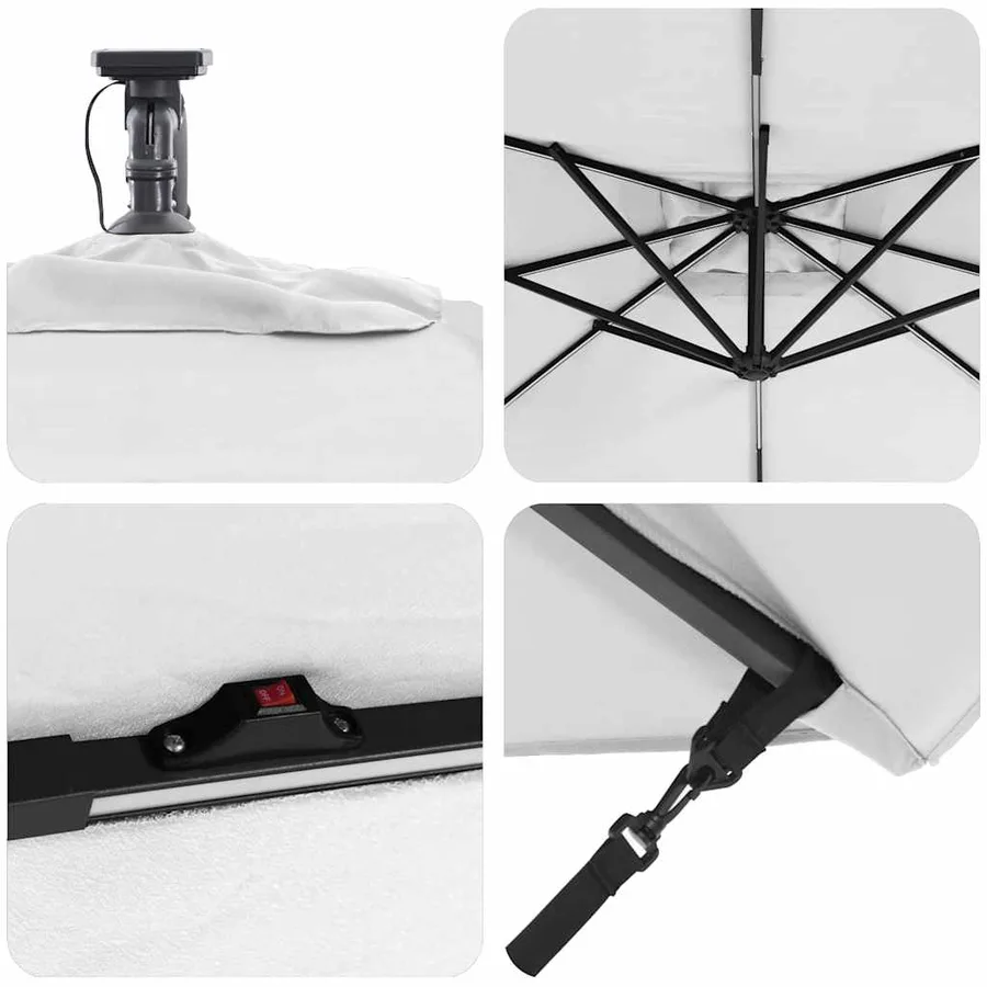 Parasol Sable 249 x 249 x 250 cm Polyester et Aluminium - 9
