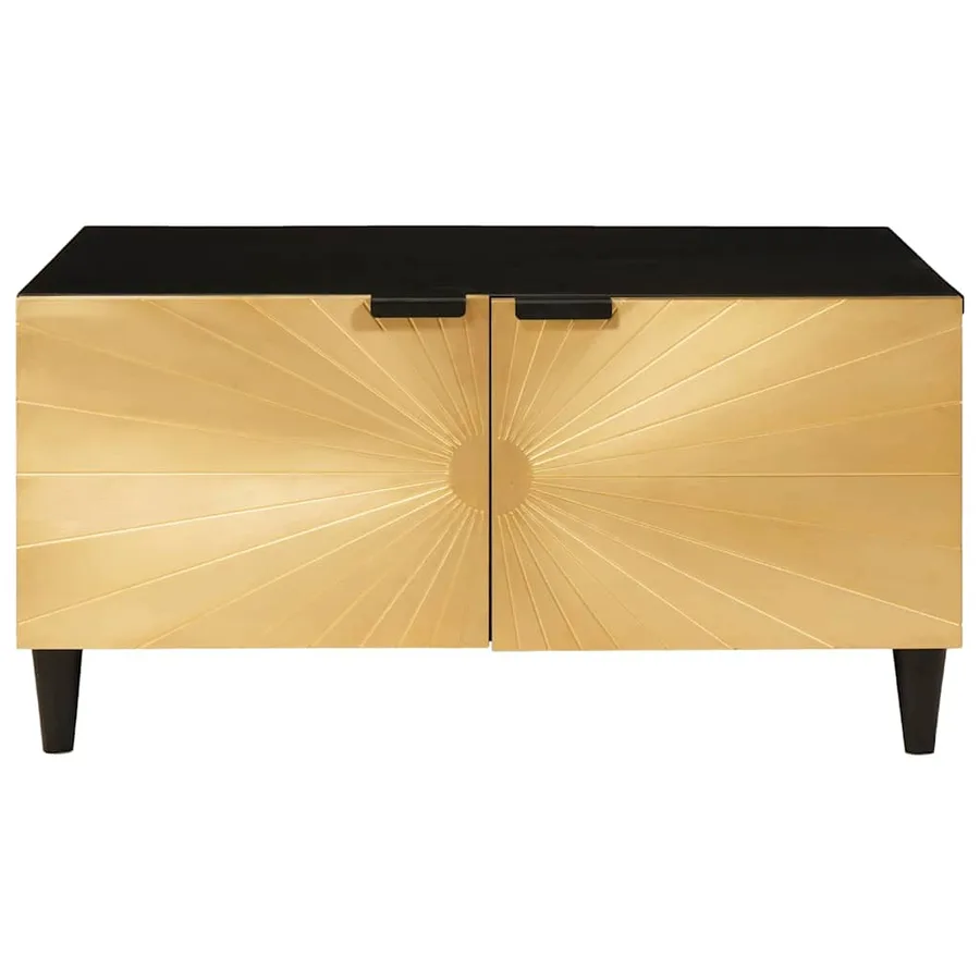 Table basse Noir et or 80 x 50 x 40 cm Bois d'ingénierie - 3