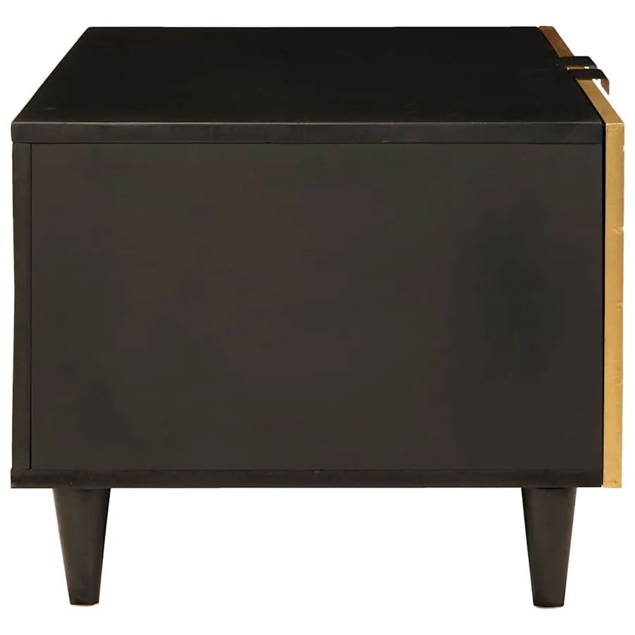 Table basse Noir et or 80 x 50 x 40 cm Bois d'ingénierie - 4