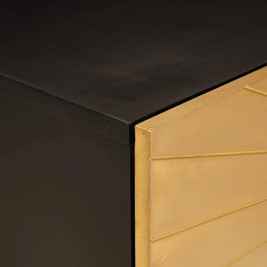 Table basse Noir et or 80 x 50 x 40 cm Bois d'ingénierie - 6