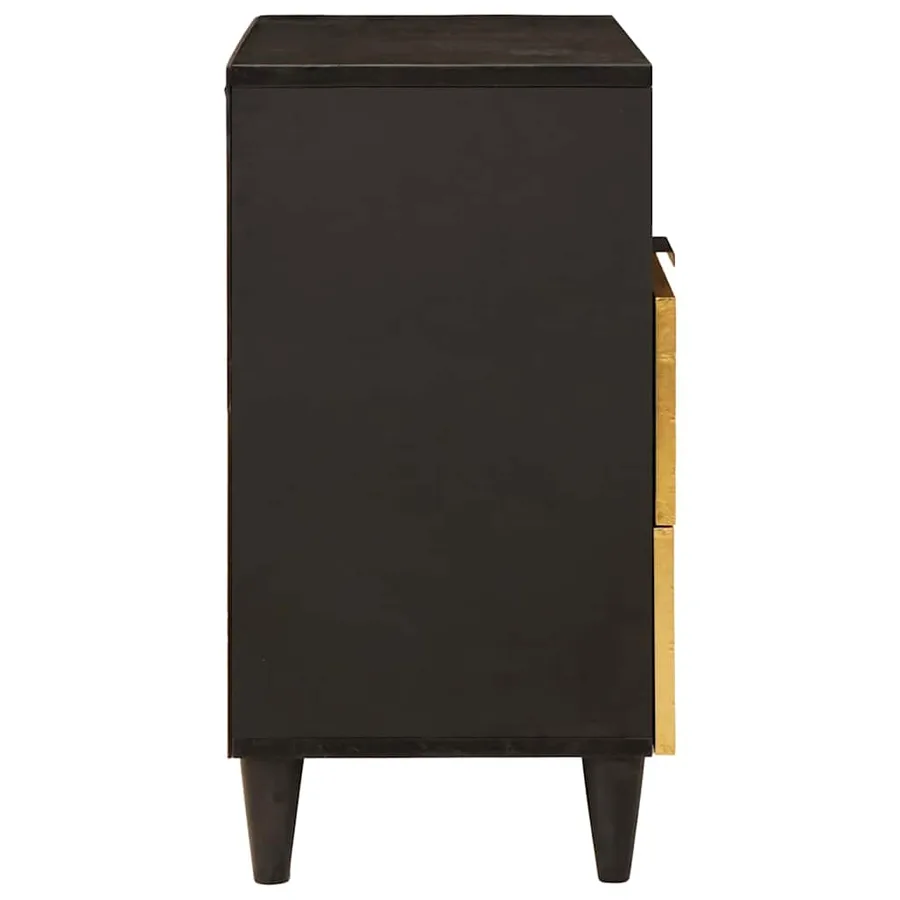 Table de chevet Noir et or 50 x 33 x 62 cm Bois d'ingénierie - 4