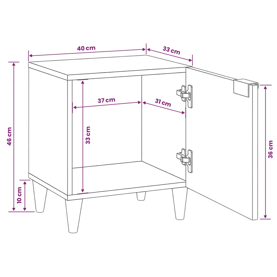 Table de chevet 2 pcs Noir et or 40 x 33 x 46 cm - 13