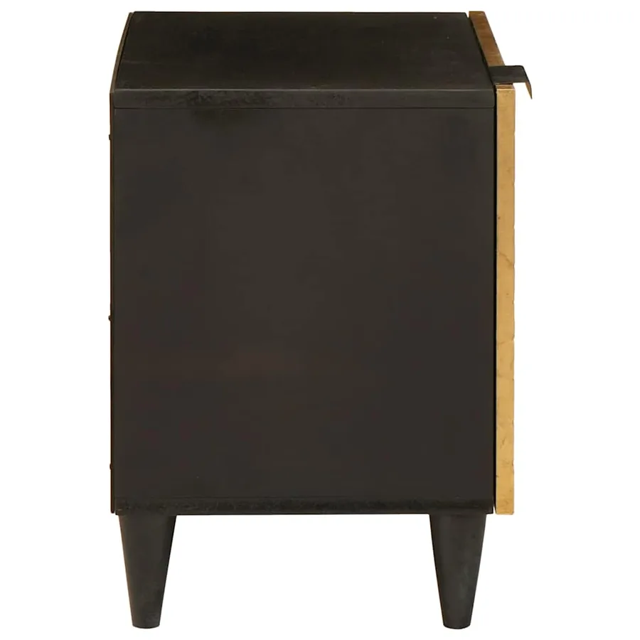 Table de chevet 2 pcs Noir et or 40 x 33 x 46 cm - 5