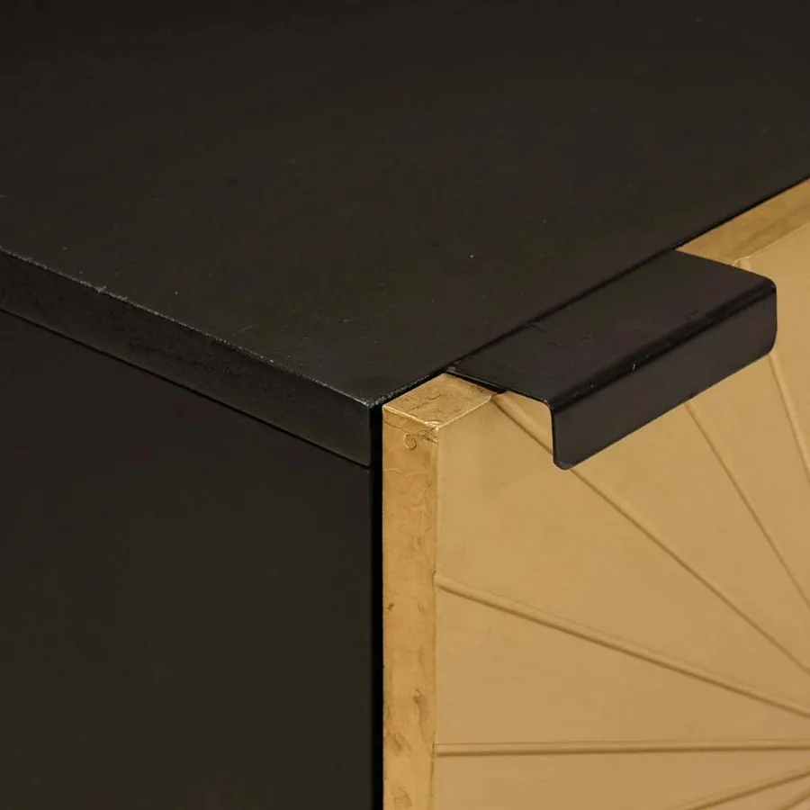 Table de chevet 2 pcs Noir et or 40 x 33 x 46 cm - 7