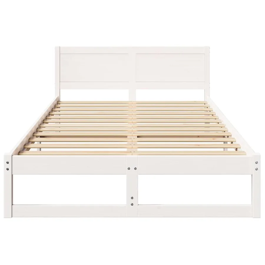 Cadre de lit avec tête de lit Blanc 120 x 190 cm Pin massif - 5