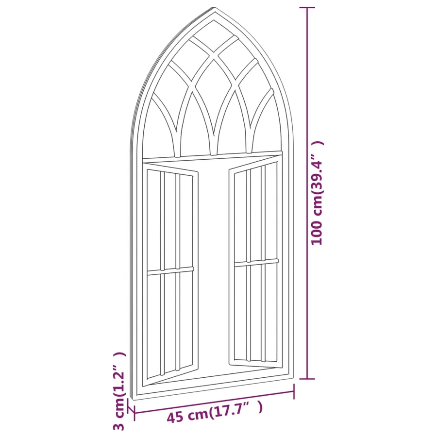Miroir Sable 100x45 cm Fer pour utilisation à l'intérieur - 6
