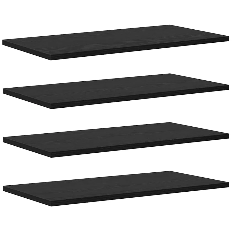 Étagère à livres 4 pcs Noir 60 x 30 x 1,5 cm Bois d'ingénierie - 2