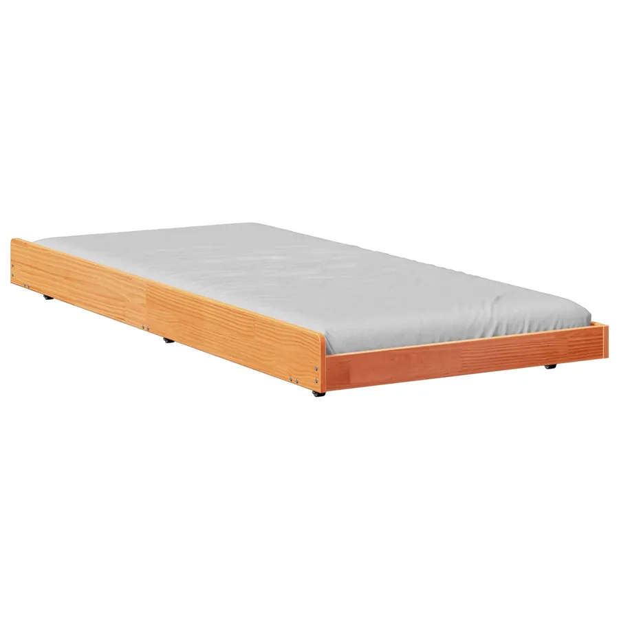 Cadre de lit Brun cire 80 x 200 cm Pin massif - 2