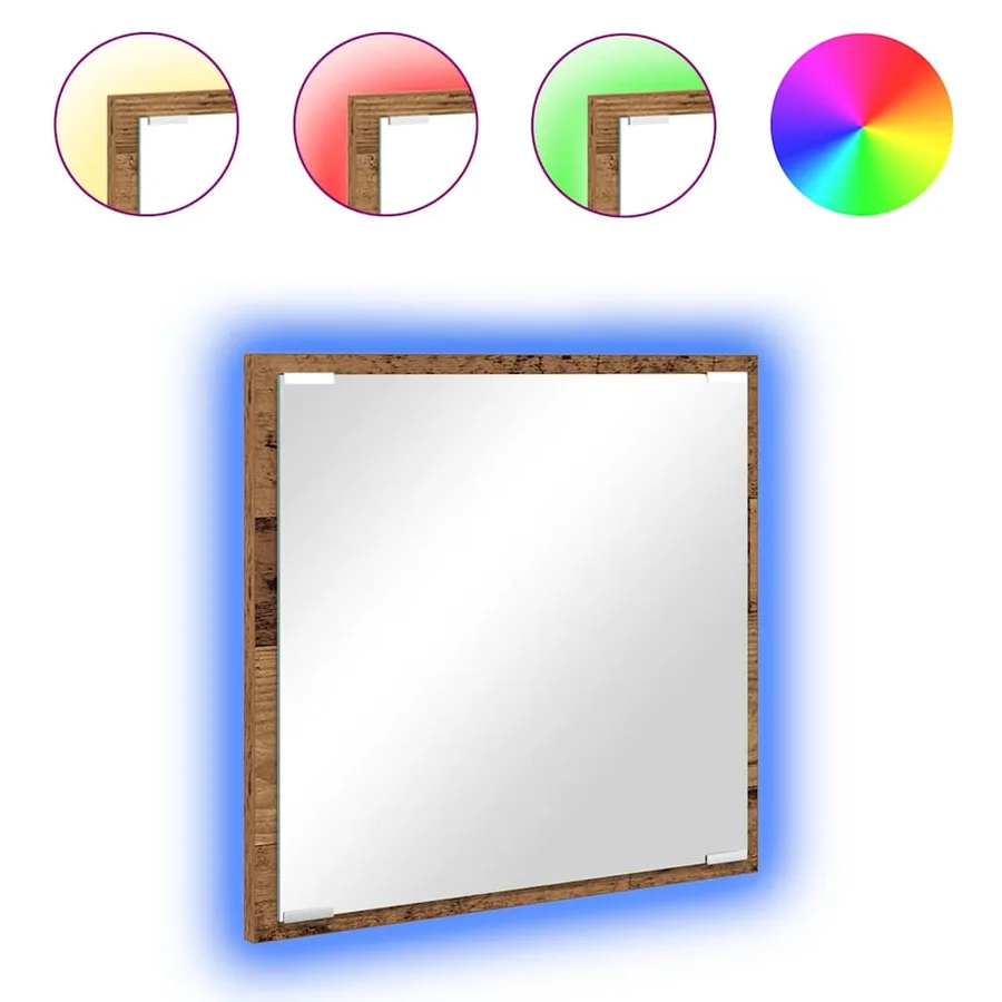 Miroir de salle de bain LED Bois Ancien 40 x 37 x 8.5 cm - 3