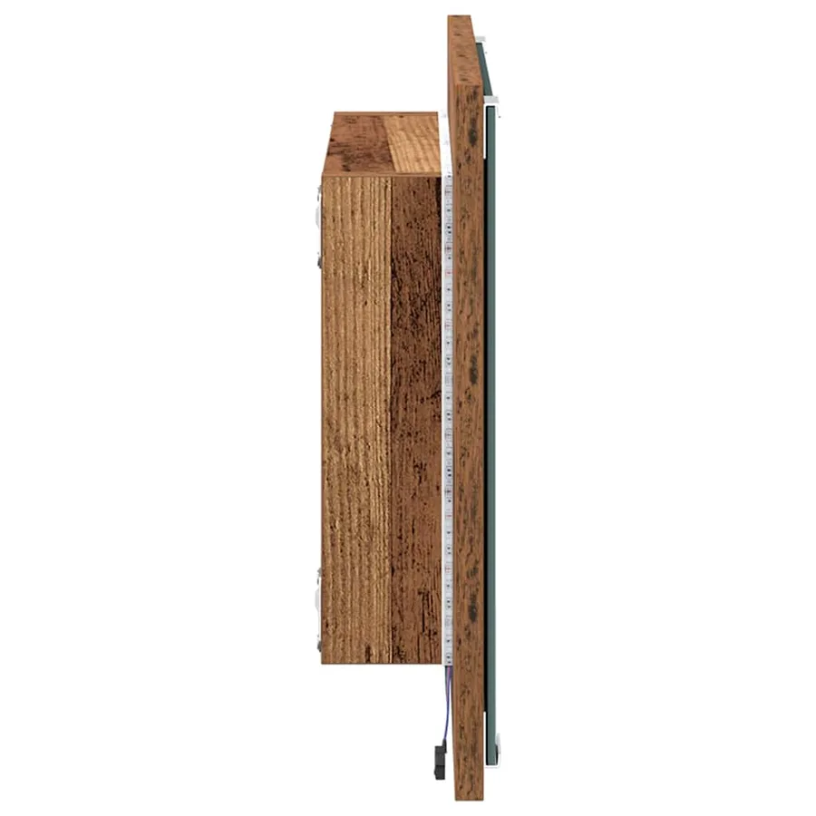 Miroir de salle de bain LED Bois Ancien 40 x 37 x 8.5 cm - 6