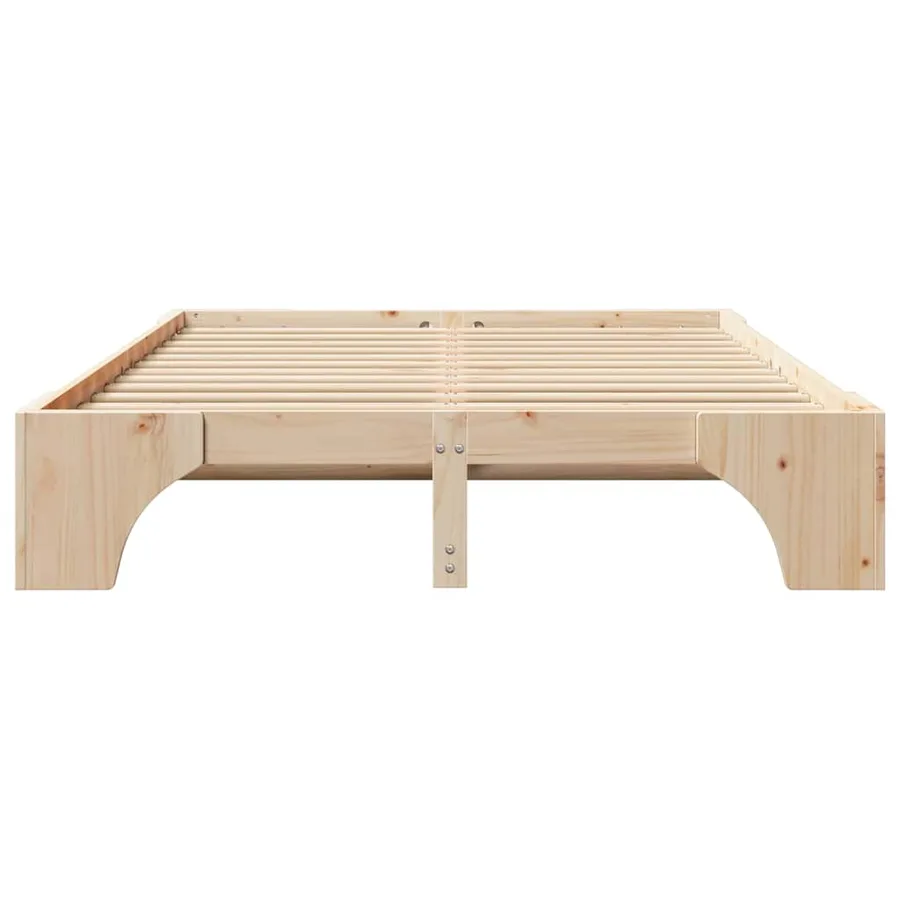 Cadre de lit Naturel 160 x 200 cm Pin massif - 5