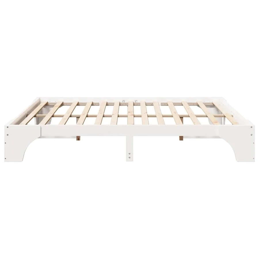 Cadre de lit Blanc 200 x 200 cm Pin massif - 6