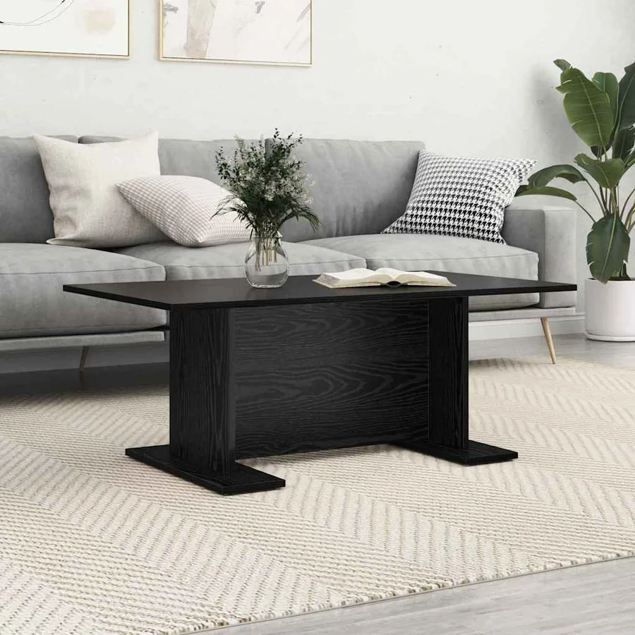 Table basse Chêne noir 103,5 x 60 x 40 cm Bois d'ingénierie - 4