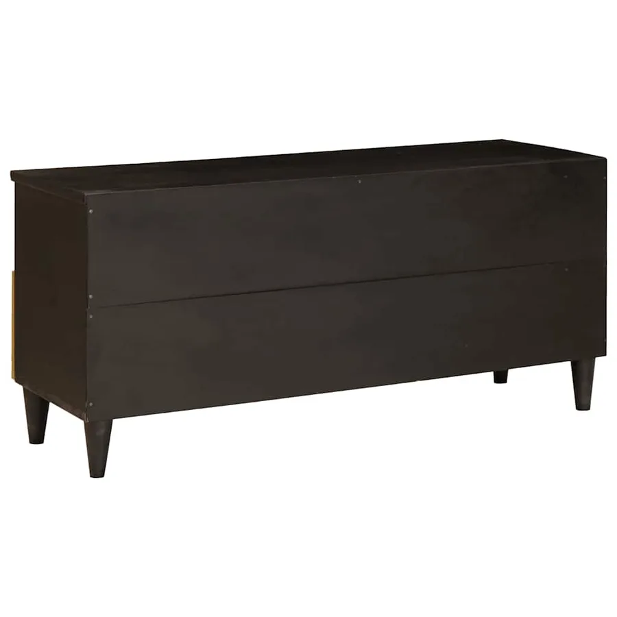 Meuble TV Noir et or 100 x 33 x 46 cm Bois d'ingénierie - 5
