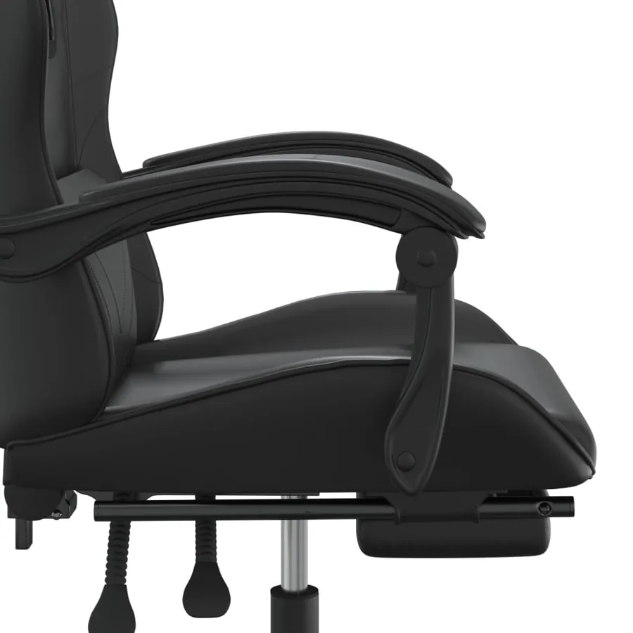 Chaise de jeu avec repose-pied Noir Similicuir - 10