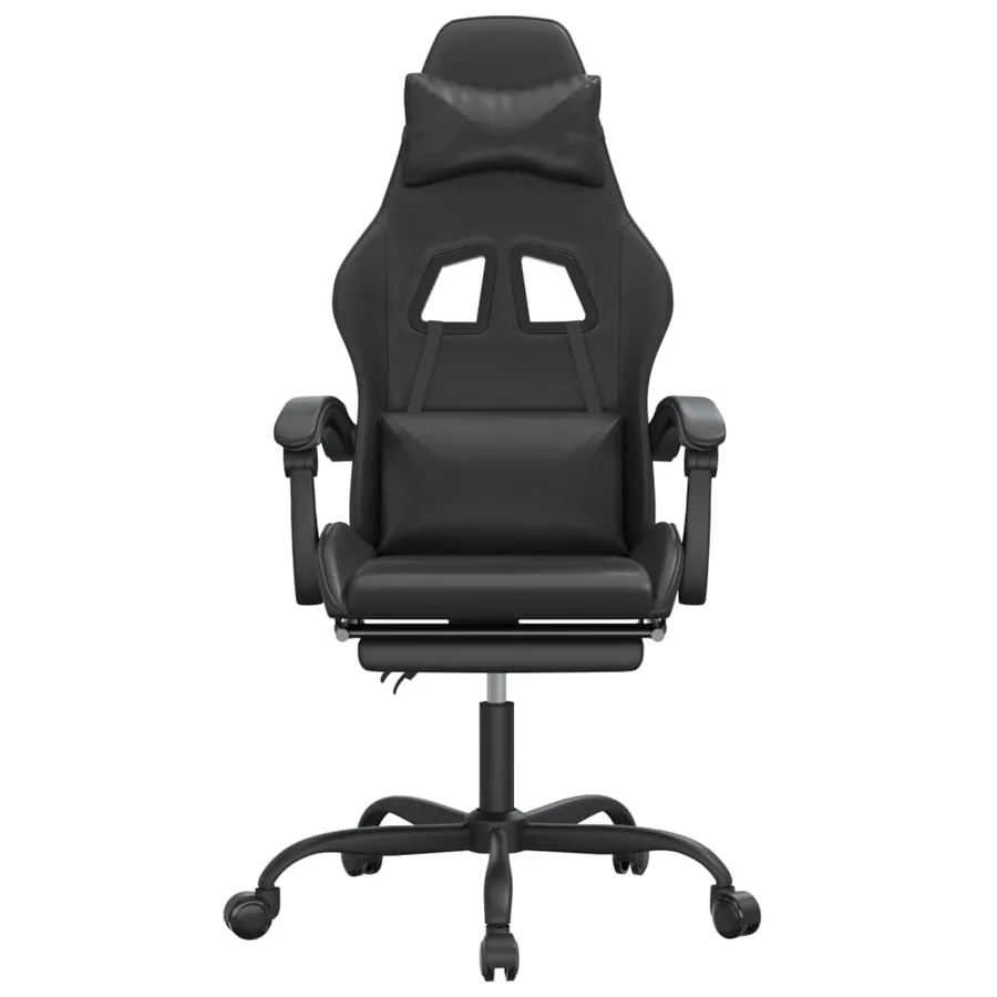 Chaise de jeu avec repose-pied Noir Similicuir - 3