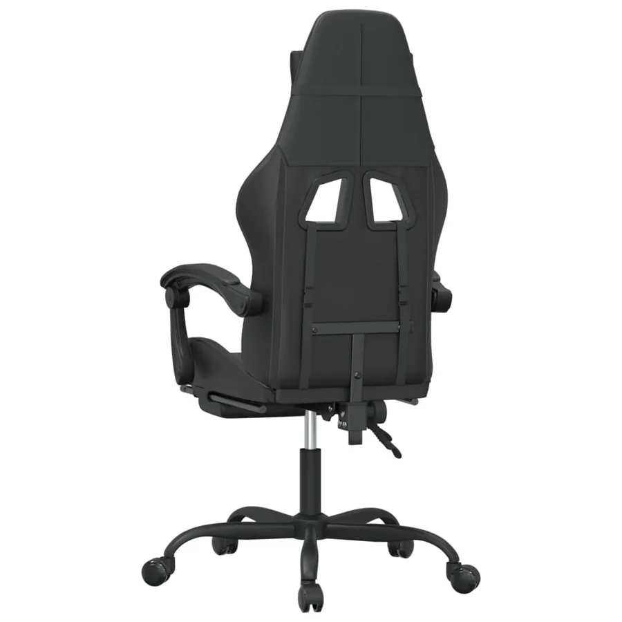 Chaise de jeu avec repose-pied Noir Similicuir - 5