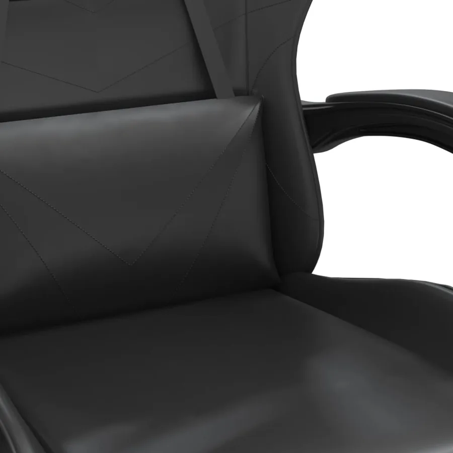 Chaise de jeu avec repose-pied Noir Similicuir - 9
