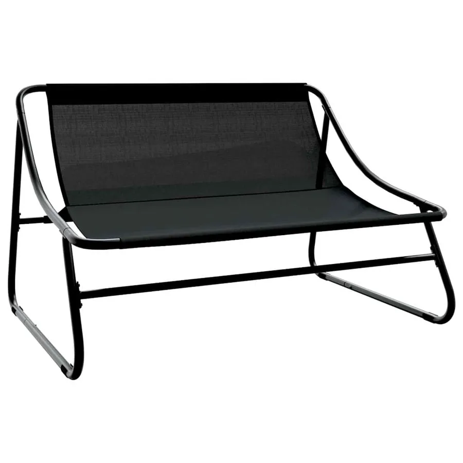 Mobilier de jardin 3 pcs Noir Acier enduit de poudre - 7