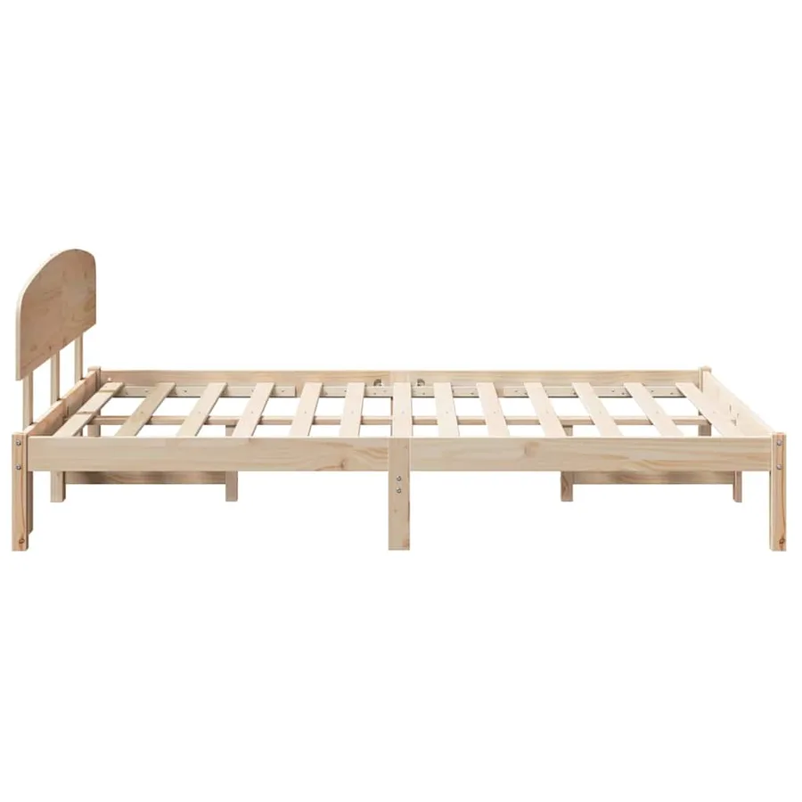 Cadre de lit avec tête de lit Naturel 120 x 190 cm Pin massif - 6