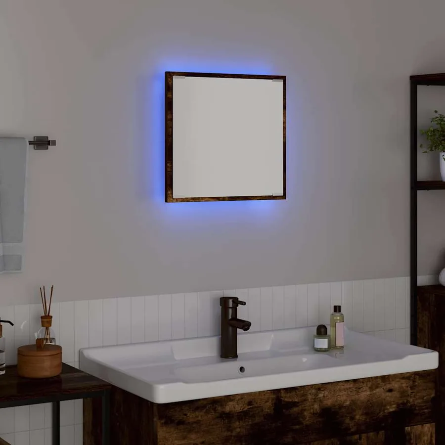 Miroir de salle de bain LED Chêne fumé 40 x 37 x 8.5 cm - 4