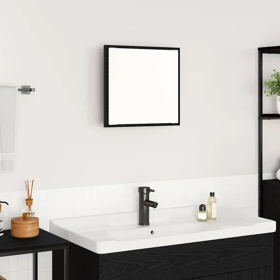 Miroir de salle de bain LED Chêne noir 40 x 37 x 8.5 cm