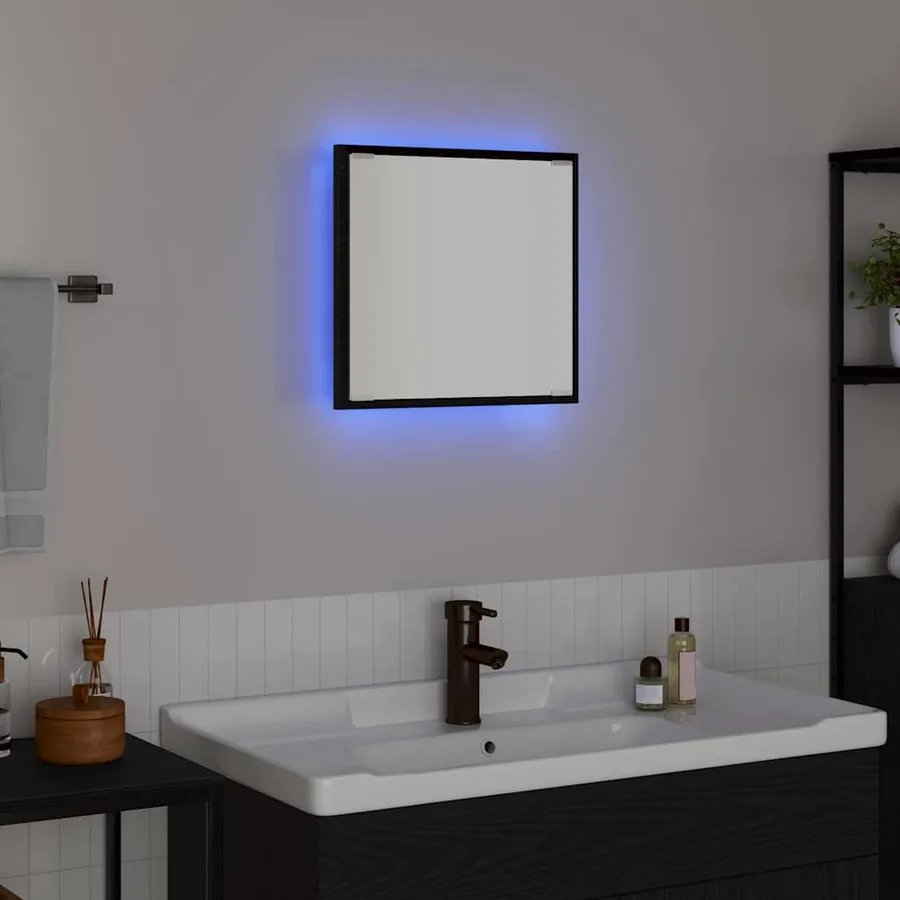 Miroir de salle de bain LED Chêne noir 40 x 37 x 8.5 cm - 4