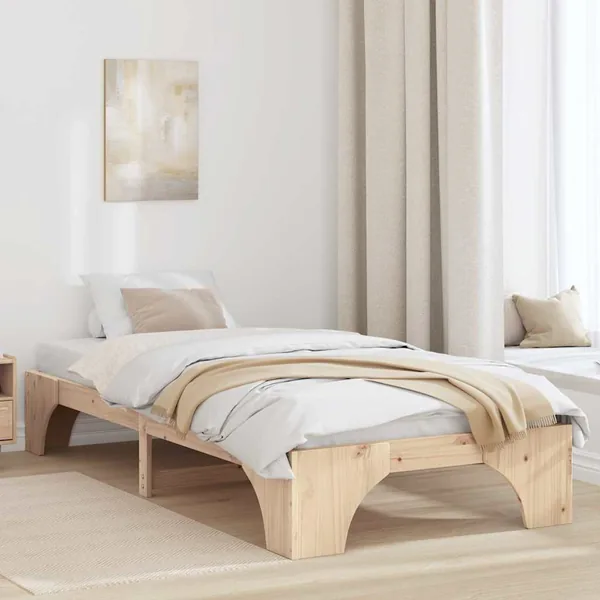 Cadre de lit Naturel 75 x 190 cm Pin massif