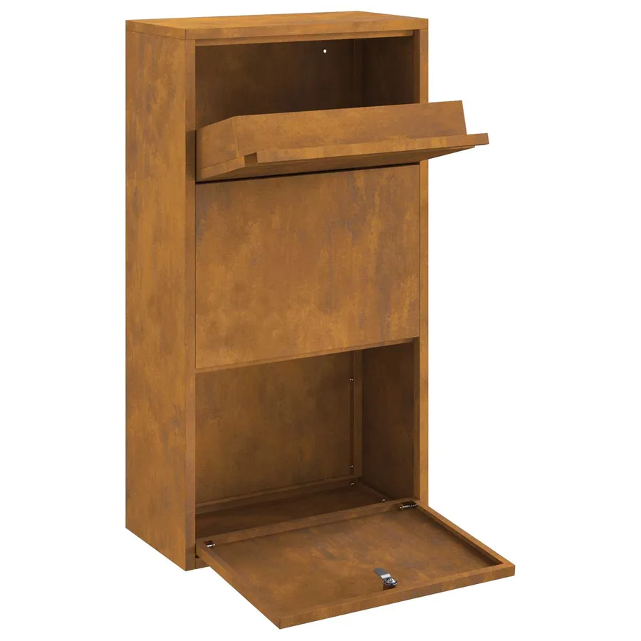 Boîte de dépôt de colis Rouillé 44 x 22 x 82 cm Acier patiné - 5