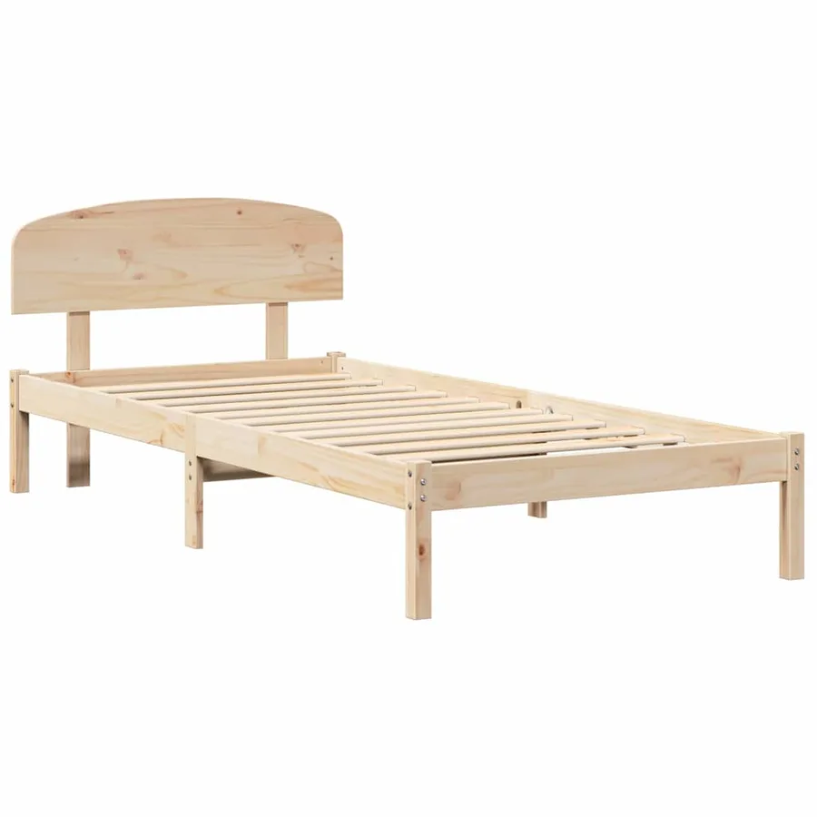 Cadre de lit avec tête de lit Naturel 80 x 200 cm Pin massif - 4