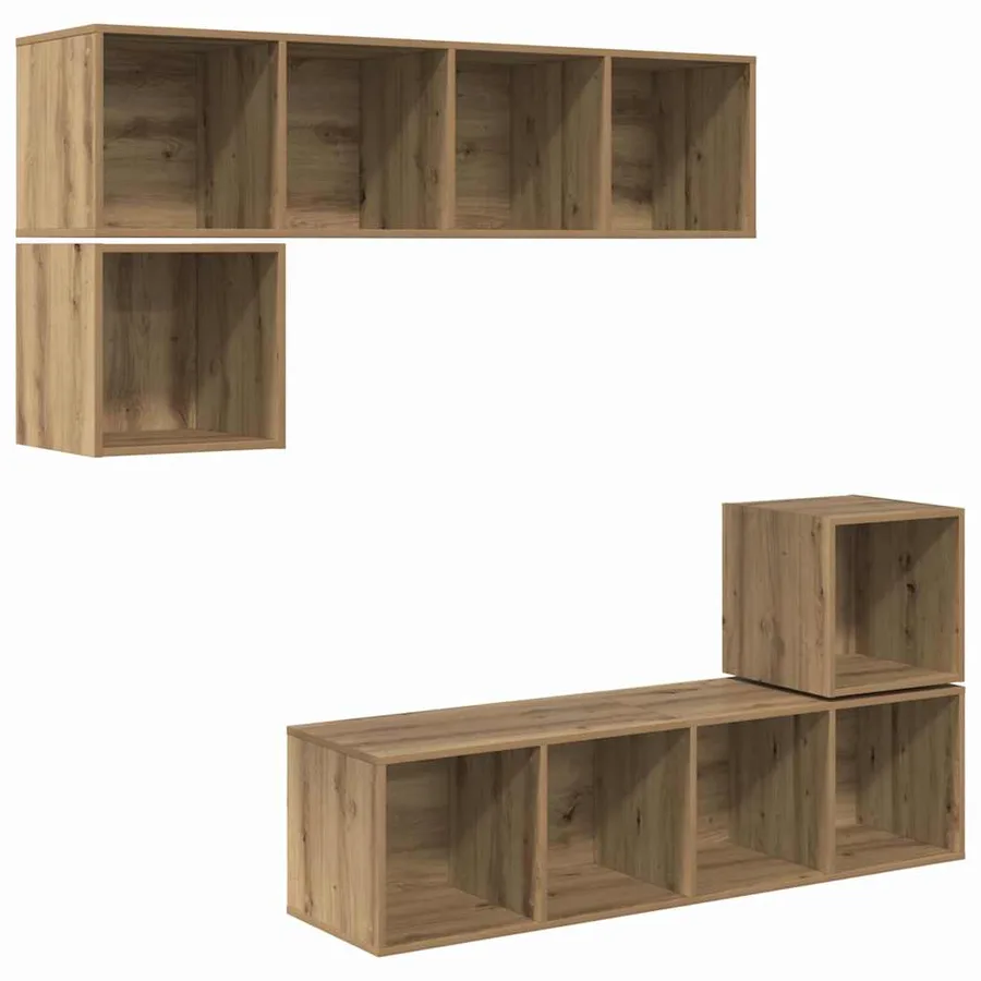 Ensemble meuble TV 4 pcs Chêne artisanal Bois d'ingénierie - 2