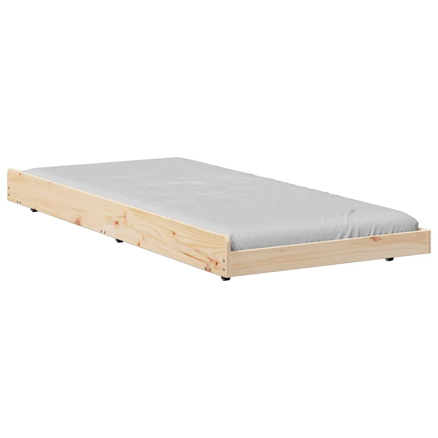 Cadre de lit Naturel 75 x 190 cm Pin massif - 2